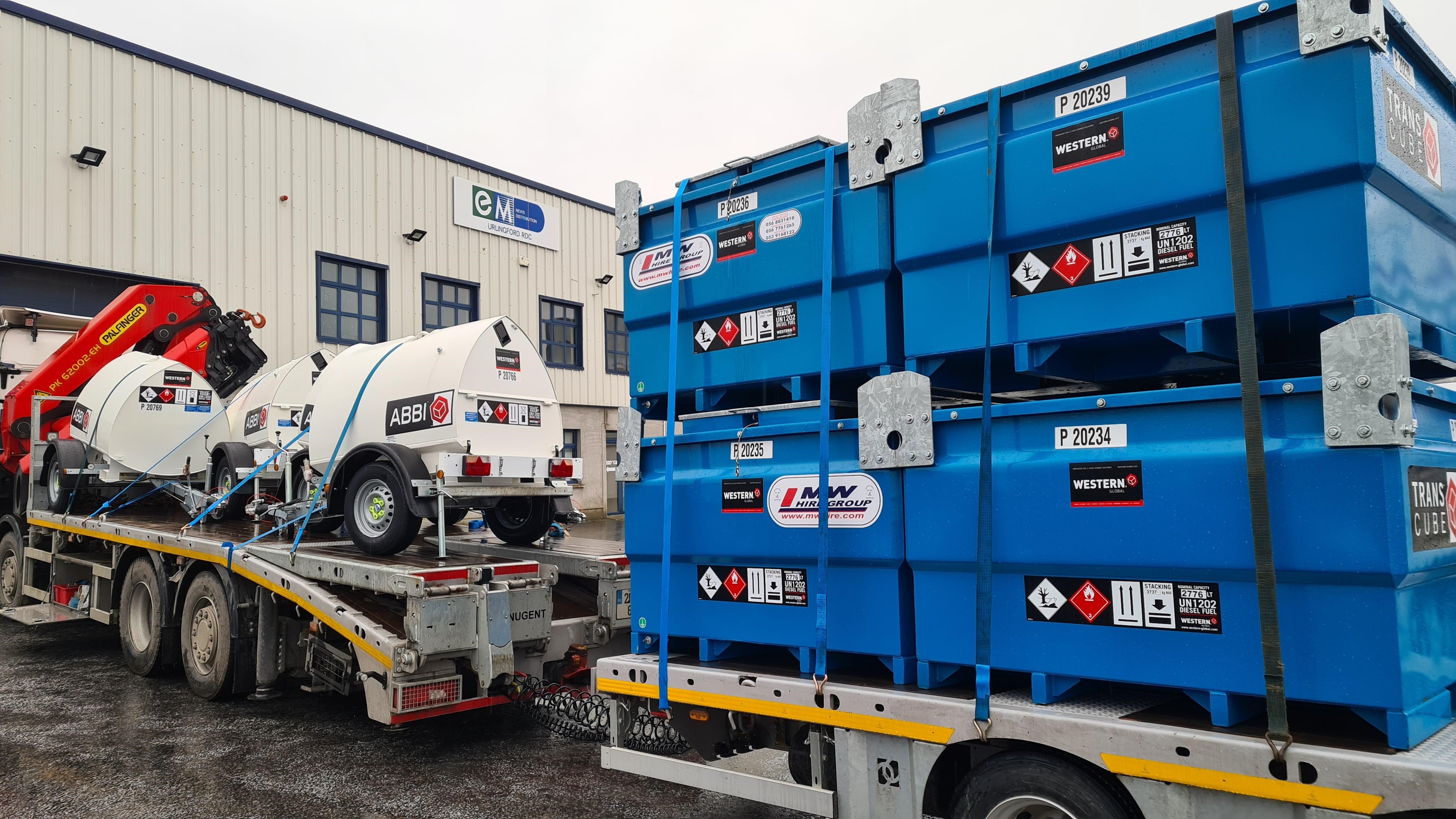 2 loads of new Western fuel tanks SOLD to large construction company 